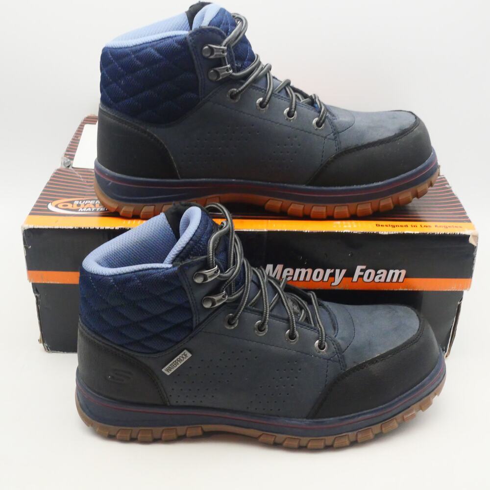 NEW Skechers Mccoll Composite Toe Safety Boots Women's 8 Navy Black Waterproof - Picture 5 of 11